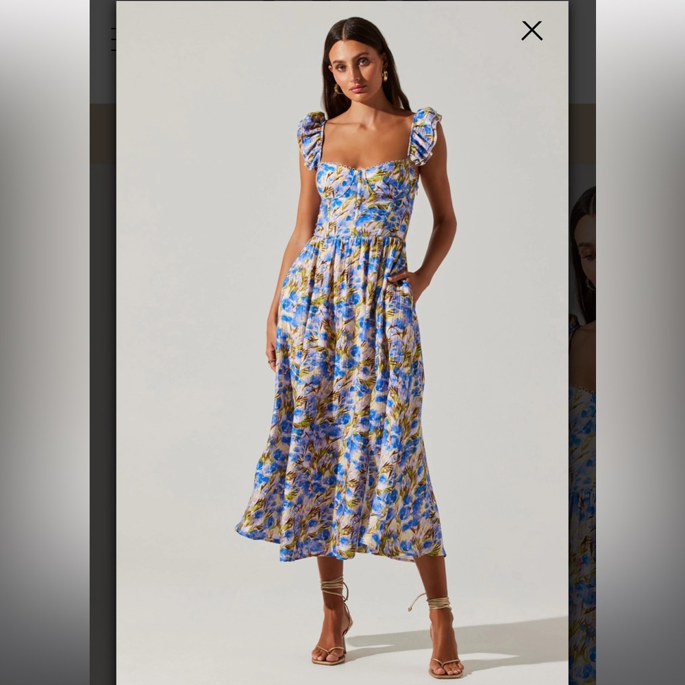 New - Wedelia Floral Bustier Midi Dress